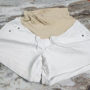 White maternity shorts